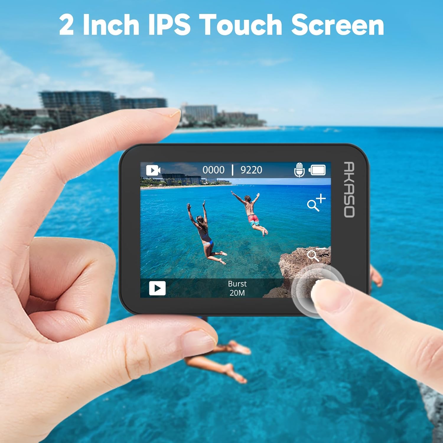 AKASO V50X Native 4K30fps WiFi Action Camera with EIS Touch Screen 4X Zoom 131 feet Waterproof Camera Support External Mic Remote Control with Helmet Accessories (Without 64GB MicroSD Card) - Image 3