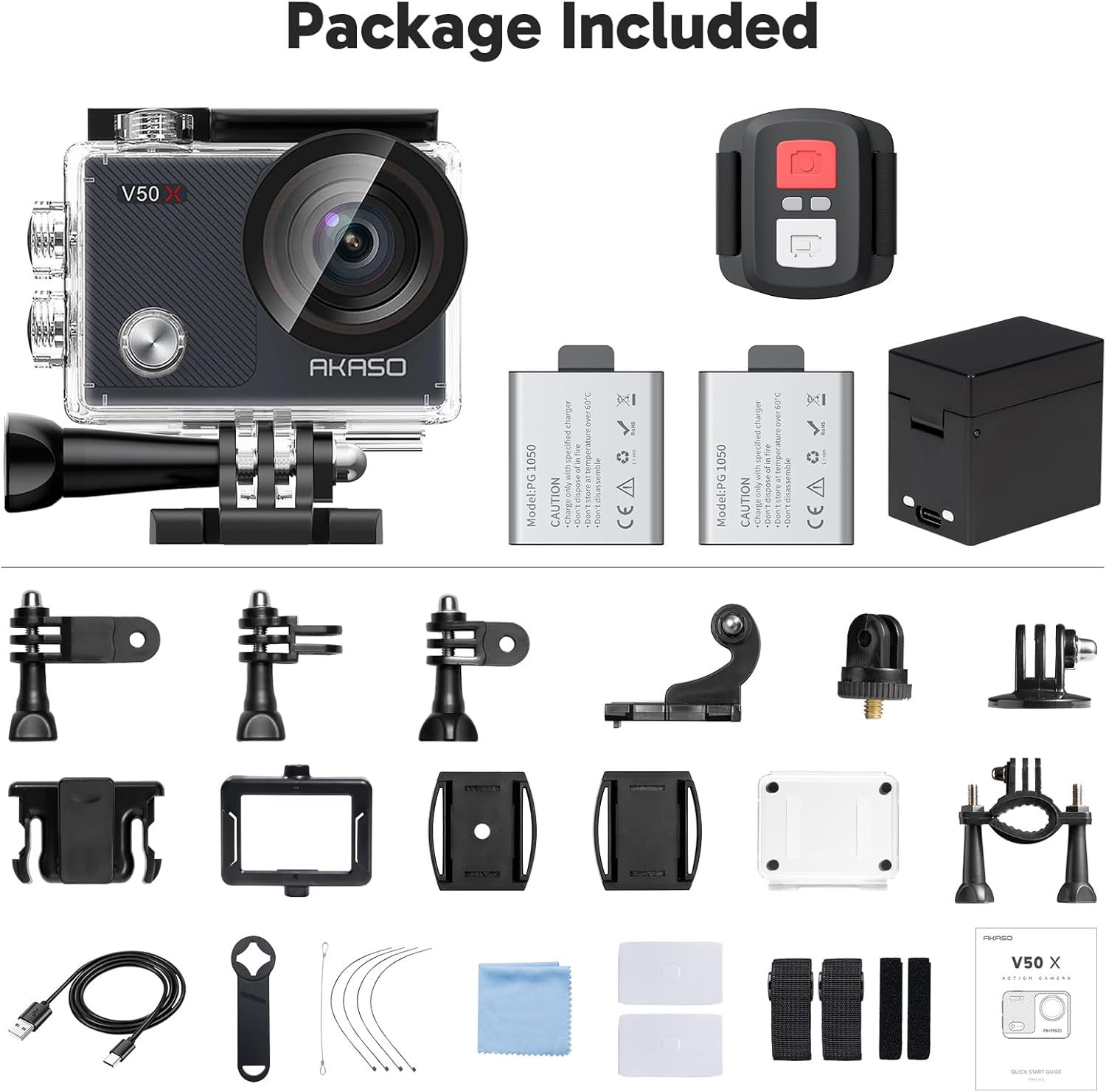 AKASO V50X Native 4K30fps WiFi Action Camera with EIS Touch Screen 4X Zoom 131 feet Waterproof Camera Support External Mic Remote Control with Helmet Accessories (Without 64GB MicroSD Card) - Image 8